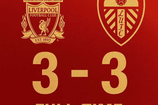 Liverpool and Leeds Share Six-Goal Thriller at Elland Road – Match Summary